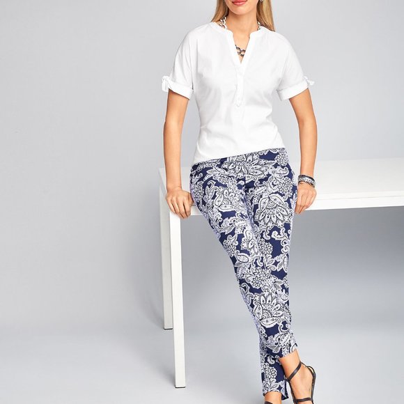 Talbots Chatham Ankle Pants Sz 12 Navy/White NWT - Picture 13 of 13